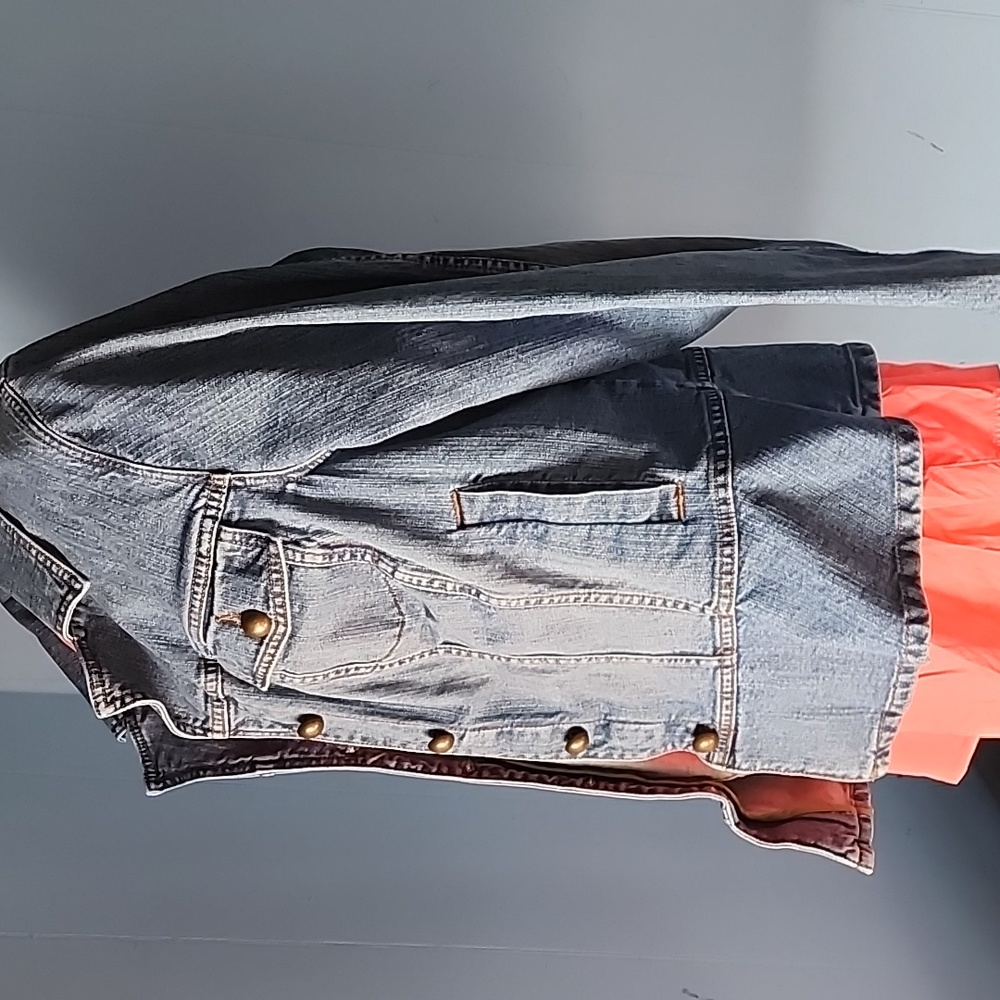Jean Jacket with ruffle bottom